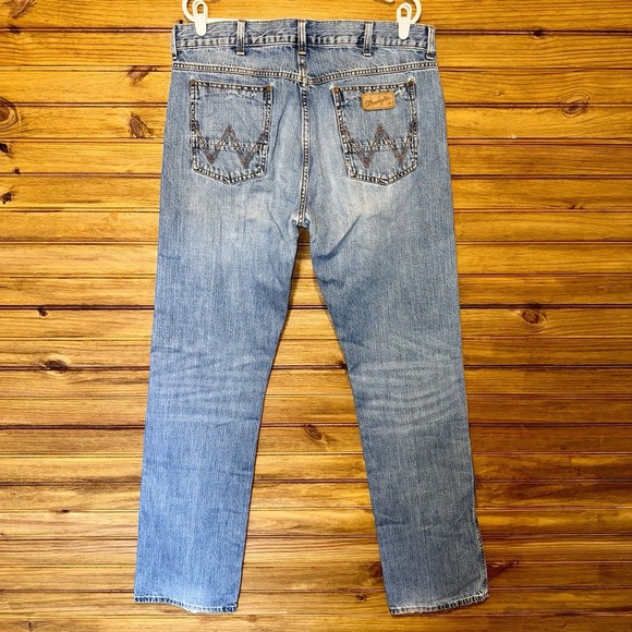 Wrangler Retro Slim Straight Jeans Mens Size 36X36 Blue Western Cowboy 88MWZDK - Picture 2 of 7